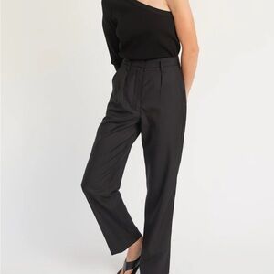 almina concept high waisted pleated trouser black straight leg size small S